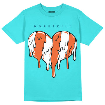 Dunk Low “Miami Dolphins” DopeSkill Tahiti Blue T-shirt Slime Drip Heart Graphic Streetwear 