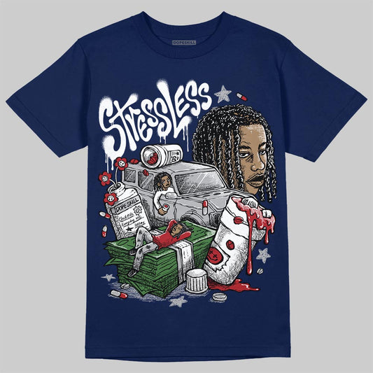 Jordan 12 Retro French Blue (2025) DopeSkill T-Shirt Stressless Graphic Streetwear - navy