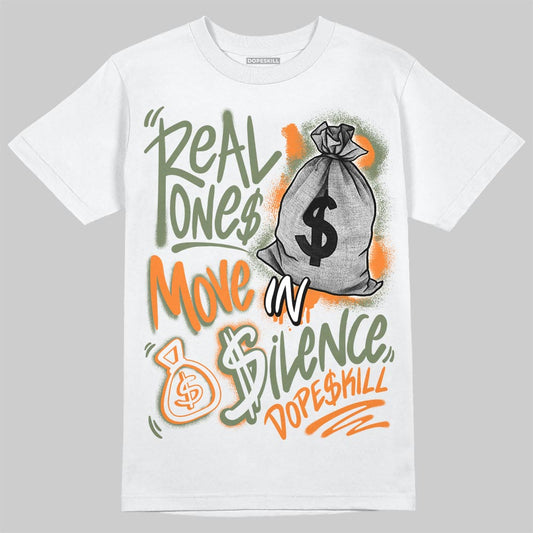 Jordan 4 Retro OG SP Undefeated (2025) DopeSkill T-Shirt Real Ones Move In Silence Graphic Streetwear - White