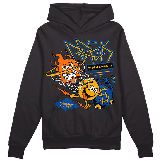 Dunk Blue Jay and University Gold DopeSkill Hoodie Sweatshirt Break Through Graphic Streetwear - Black