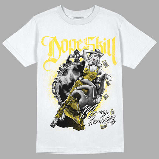 Jordan 11 Low 'Yellow Snakeskin' DopeSkill T-Shirt Money Loves Me Graphic Streetwear - White