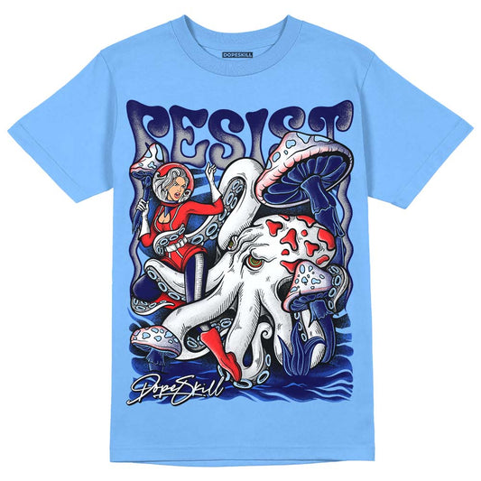 Dunk Low Retro White Polar Blue DopeSkill University Blue T-shirt Resist Graphic Streetwear