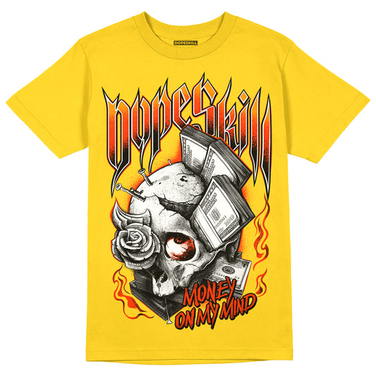 Jordan 6 “Yellow Ochre” DopeSkill Yellow T-shirt Money On My Mind Graphic Streetwear