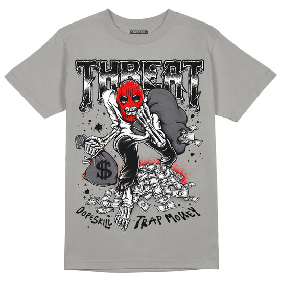 Jordan 4 Retro 'Wet Cement' DopeSkill Grey T-shirt Threat Graphic Streetwear