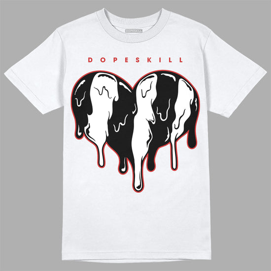 Jordan 1 High OG “Black/White” DopeSkill T-Shirt Slime Drip Heart Graphic Streetwear - White 