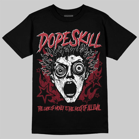 Jordan 4 “Sierra Red" DopeSkill T-Shirt Root of Evil Graphic Streetwear - Black