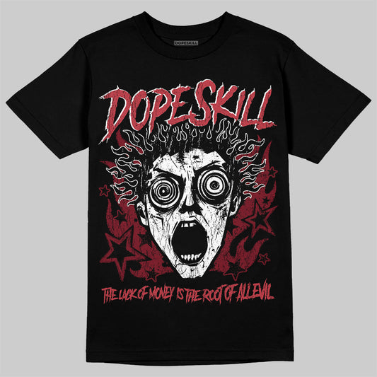 Jordan 4 “Sierra Red" DopeSkill T-Shirt Root of Evil Graphic Streetwear - Black