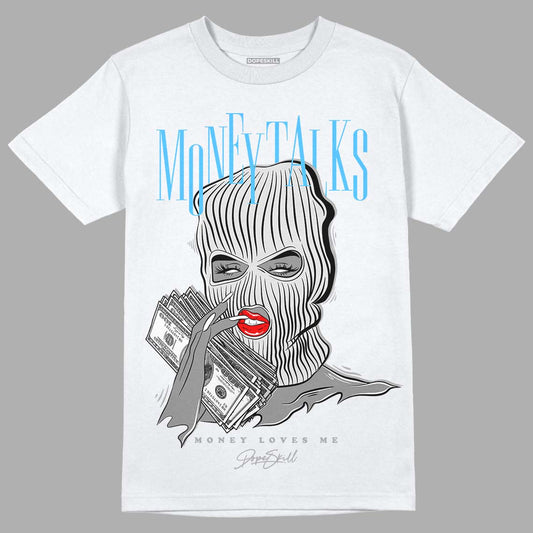 Dunk Low ‘Pure Platinum’ DopeSkill T-Shirt Money Talks Graphic Streetwear - White