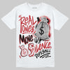 Jordan 5 Retro Fire Red Black Tongue (2025) DopeSkill T-Shirt Real Ones Move In Silence Graphic Streetwear - White 