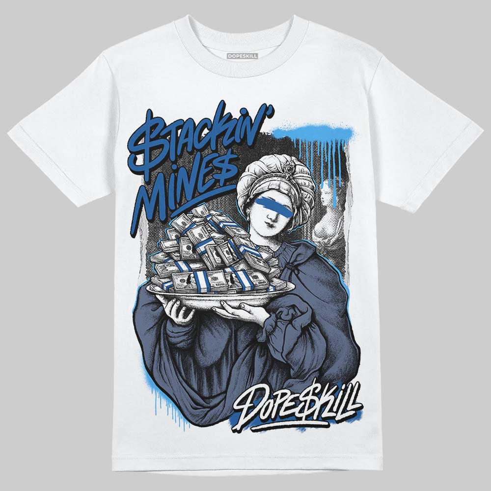 Jordan 11 Retro Low Diffused Blue DopeSkill T-Shirt Stackin Mines Graphic Streetwear - White