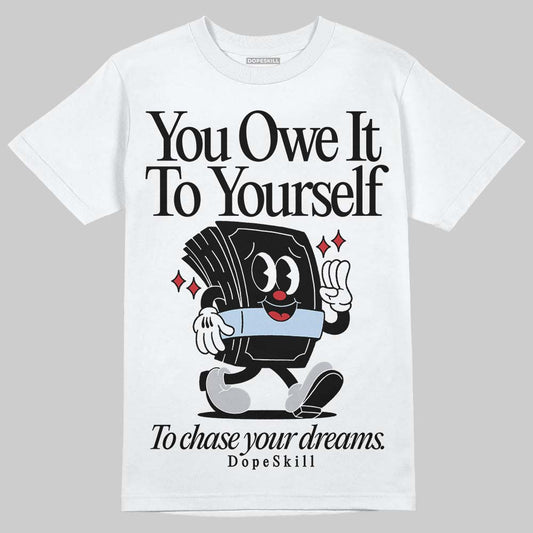 Jordan 5 Retro OG Black Metallic Reimagined DopeSkill T-Shirt Owe It To Yourself Graphic Streetwear - White