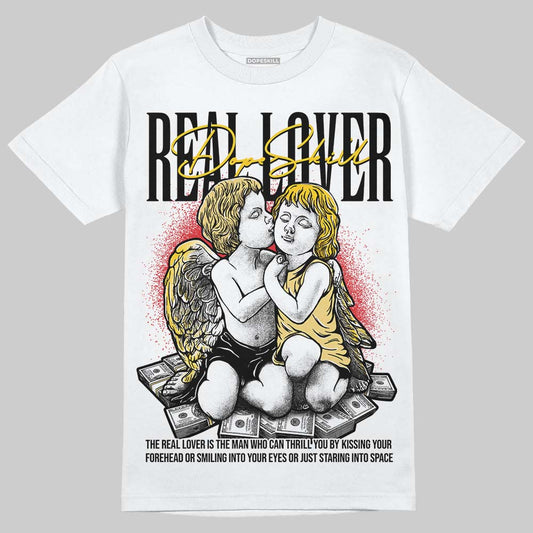Quai 54 x Air Jordan 1 Retro Low OG Tour Yellow Black DopeSkill T-Shirt Real Lover Graphic Streetwear - White