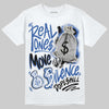 Jordan 1 Low Travis Scott x Fragment DopeSkill T-Shirt Real Ones Move In Silence Graphic Streetwear - White
