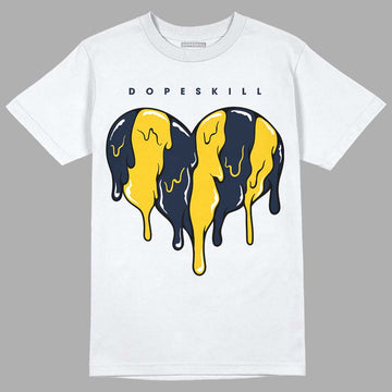 Dunk Low Vintage “Michigan” DopeSkill T-Shirt Slime Drip Heart Graphic Streetwear - White 