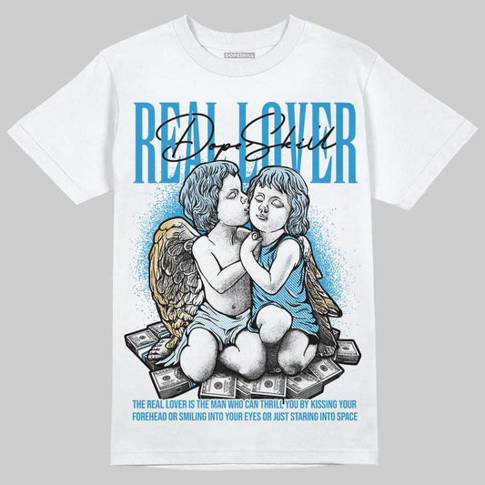 Jordan 4 Denim “Worn Blue” DopeSkill T-Shirt Real Lover Graphic Streetwear - White