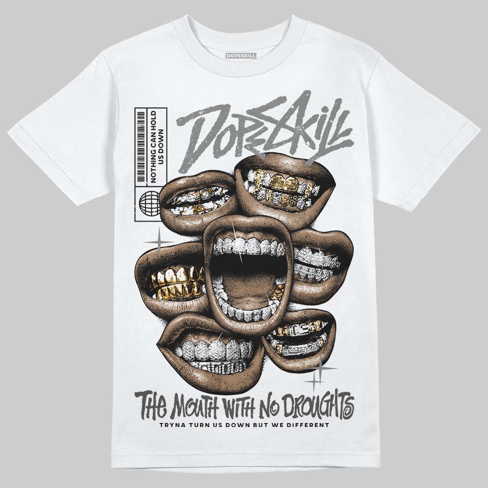 Jordan 10 Retro Shadow (2025) DopeSkill T-Shirt The Mouth With No Droughts Graphic Streetwear - White