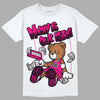 Jordan 1 Low GS “Fierce Pink” Dopeskill T-Shirt Money Is Our Motive Bear Graphic Streetwear - White