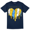 Dunk Low Vintage “Michigan” DopeSkill Midnight Navy T-Shirt Slime Drip Heart Graphic Streetwear 