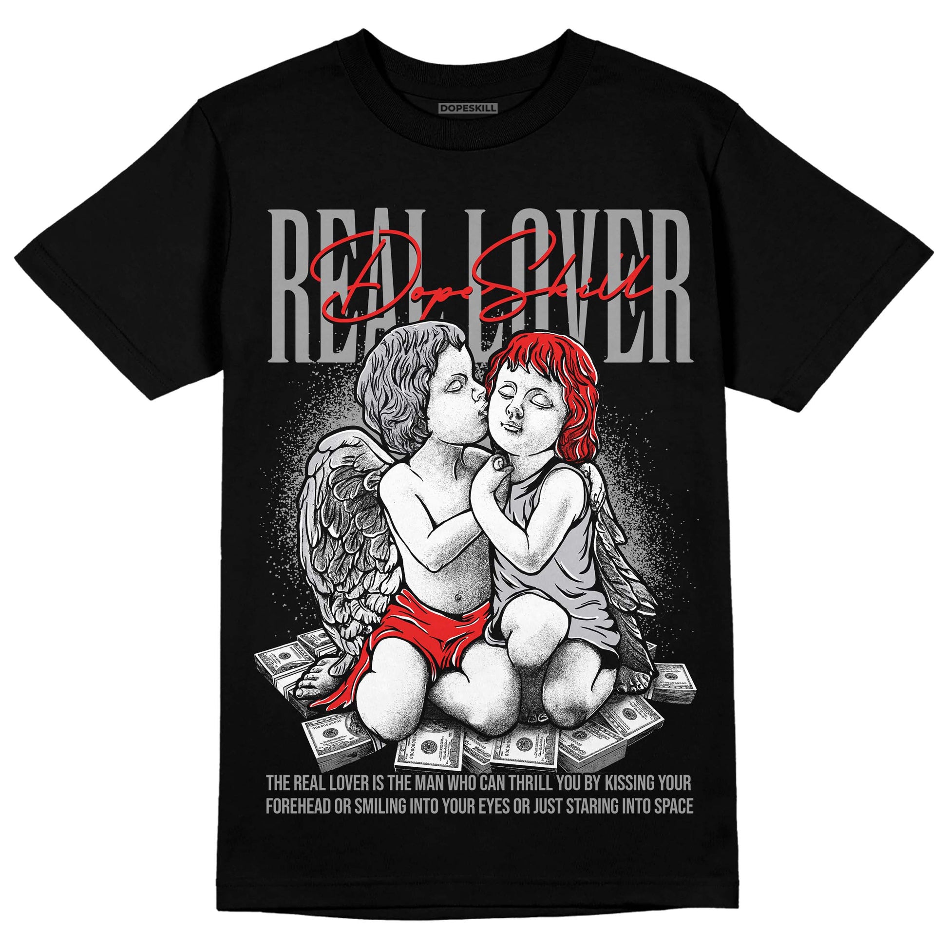 Grey Sneakers DopeSkill T-Shirt Real Lover Graphic Streetwear - Black