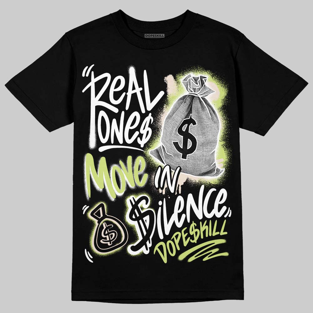 Jordan 5 “Luminous Green” DopeSkill T-Shirt Real Ones Move In Silence Graphic Streetwear - Black