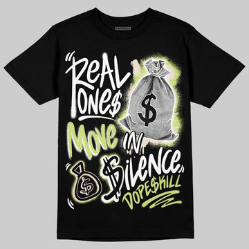 Jordan 5 “Luminous Green” DopeSkill T-Shirt Real Ones Move In Silence Graphic Streetwear - Black