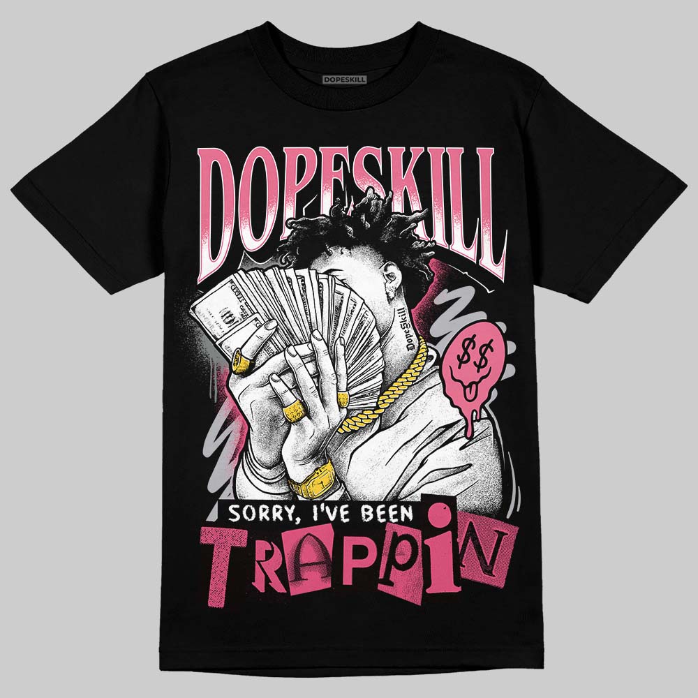 ASICS Gel Kayano 14 Pink Glo DopeSkill T-Shirt Sorry I've Been Trappin Graphic Streetwear - Black