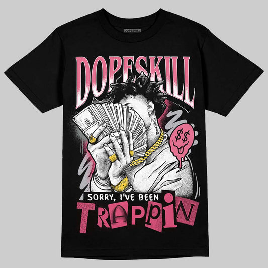 ASICS Gel Kayano 14 Pink Glo DopeSkill T-Shirt Sorry I've Been Trappin Graphic Streetwear - Black