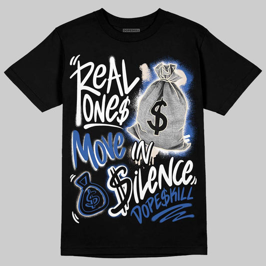 Jordan 1 Low Travis Scott x Fragment DopeSkill T-Shirt Real Ones Move In Silence Graphic Streetwear - Black