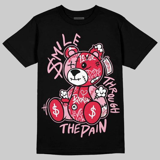 Dunk Low Valentine's Day (2026) DopeSkill T-Shirt Smile Through The Pain Graphic Streetwear - Black