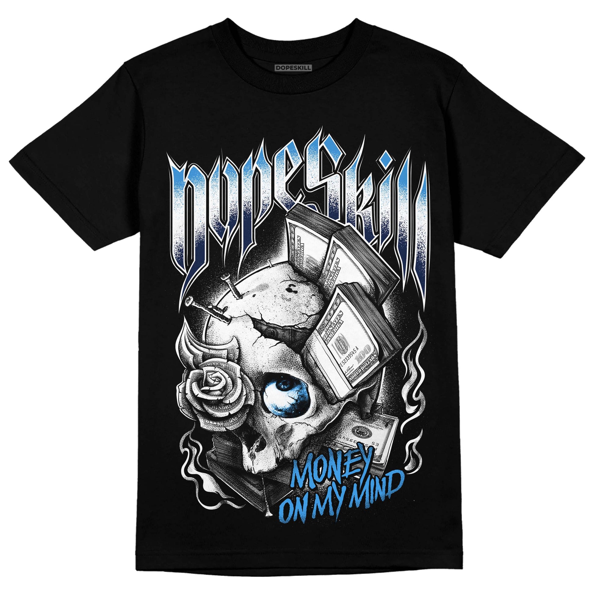 Jordan 3 "Midnight Navy" DopeSkill T-Shirt Money On My Mind Graphic Streetwear - Black