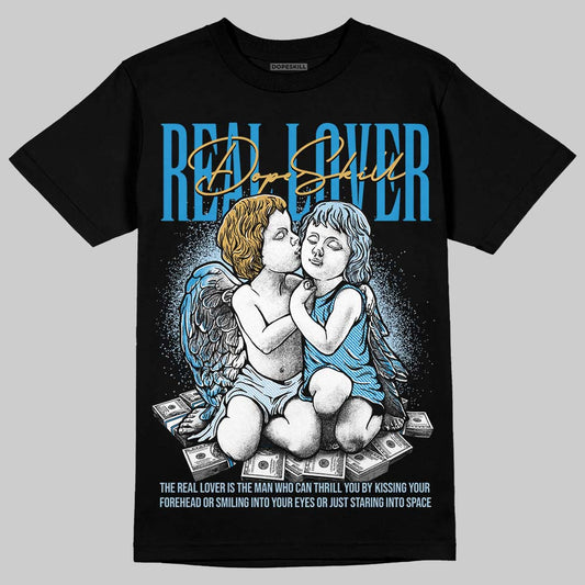 Jordan 4 Denim “Worn Blue” DopeSkill T-Shirt Real Lover Graphic Streetwear - Black