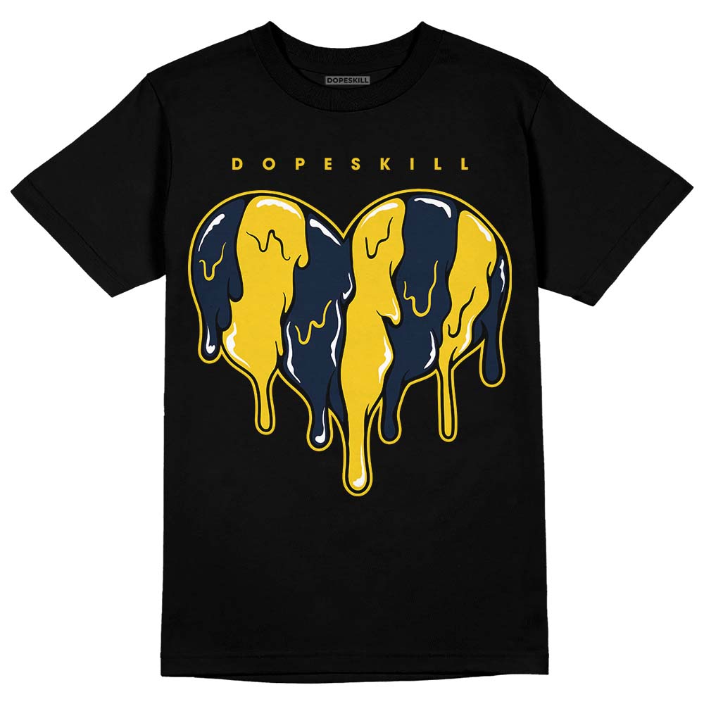 Dunk Low Vintage “Michigan” DopeSkill T-Shirt Slime Drip Heart Graphic Streetwear - Black