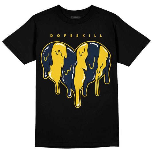 Dunk Low Vintage “Michigan” DopeSkill T-Shirt Slime Drip Heart Graphic Streetwear - Black