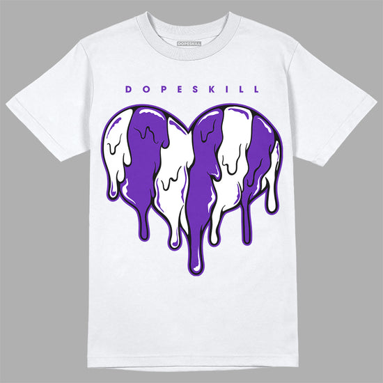 Dunk Low Championship Court Purple DopeSkill T-Shirt Slime Drip Heart Graphic Streetwear - White