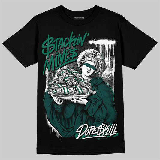 Jordan 4 Retro Oxidized Green DopeSkill T-Shirt Stackin Mines Graphic Streetwear - Black