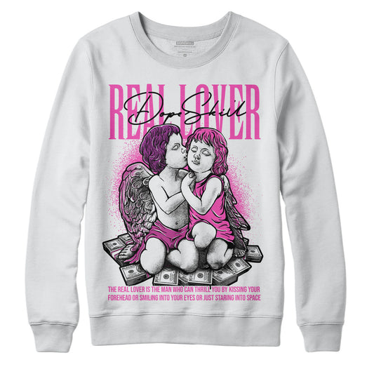 Jordan 4 GS “Hyper Violet” DopeSkill Sweatshirt Real Lover Graphic Streetwear - White