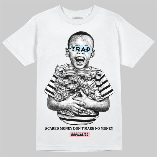 Jordan 4 Retro Valentine's Day (2026) (GS) DopeSkill T-Shirt Scared Money Don't Make No Money Graphic Streetwear - White