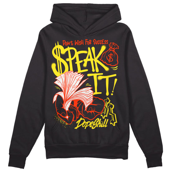 Jordan 4 Retro “Vivid Sulfur” DopeSkill Hoodie Sweatshirt Speak It Graphic Streetwear - Black