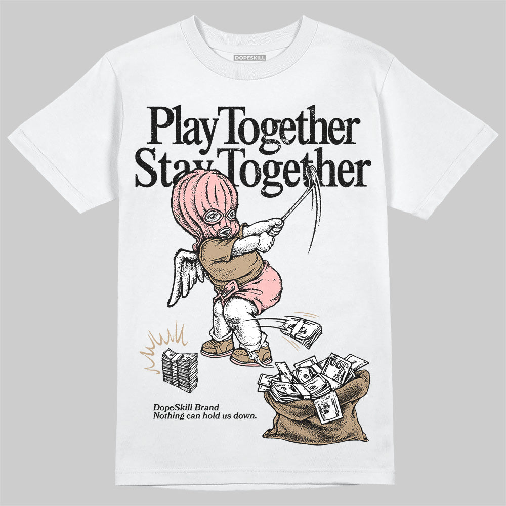 Nike Air Force 1 Low Canvas “Linen” DopeSkill T-Shirt Play together, Stay together Graphic Streetwear - White