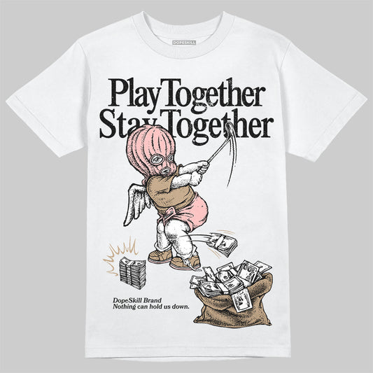 Nike Air Force 1 Low Canvas “Linen” DopeSkill T-Shirt Play together, Stay together Graphic Streetwear - White