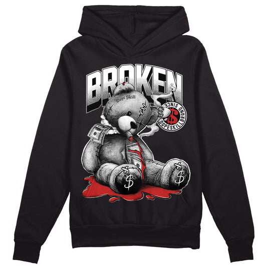 Jordan 1 High OG “Black/White” DopeSkill Hoodie Sweatshirt Sick Bear Graphic Streetwear - Black
