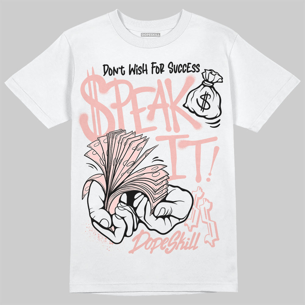 Lanvin Leather Curb Glitter Pale Pink DopeSkill T-Shirt Speak It Graphic Streetwear  - White 