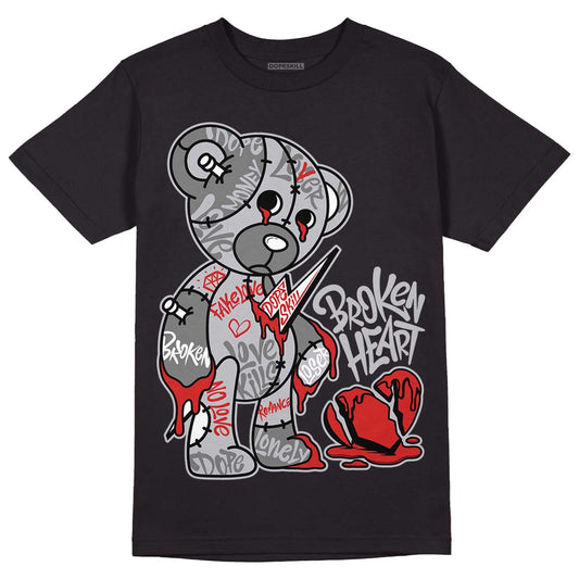 Jordan 13 “Wolf Grey” DopeSkill T-Shirt Broken Heart Graphic Streetwear - Black