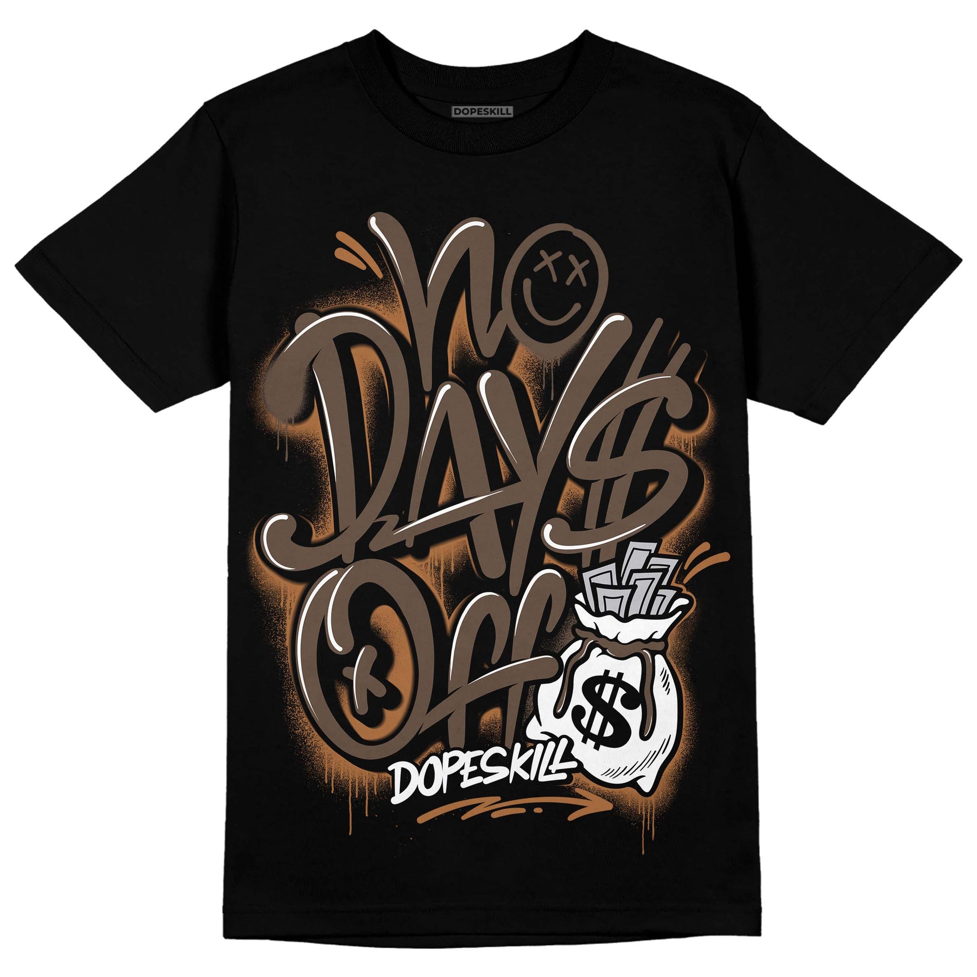 Jordan 1 Retro High OG Palomino DopeSkill T-Shirt No Days Off Graphic Streetwear - Black