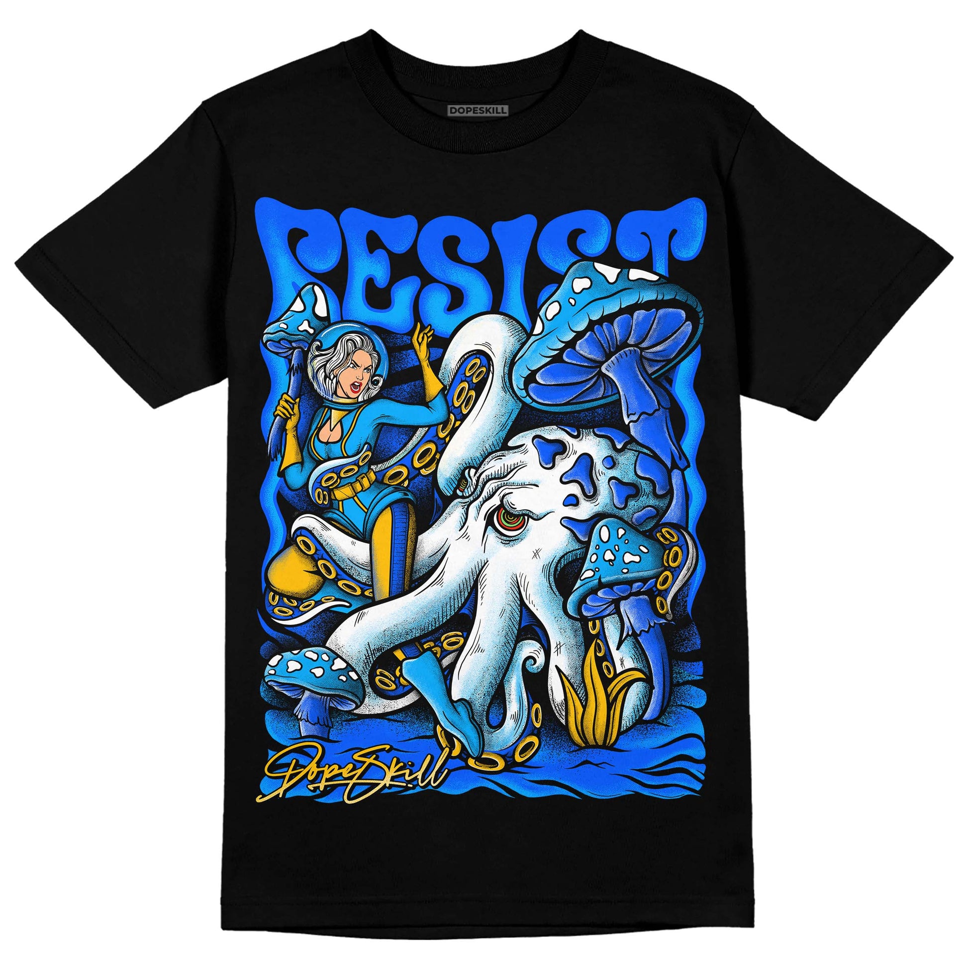 Royal Blue Sneakers DopeSkill T-Shirt Resist Graphic Streetwear - Black