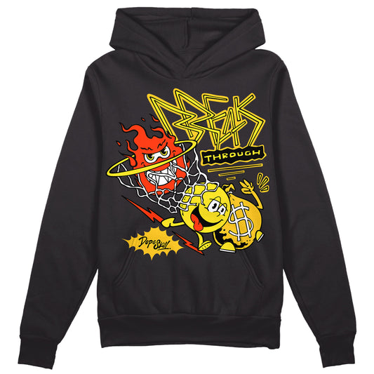 Jordan 4 Retro “Vivid Sulfur” DopeSkill Hoodie Sweatshirt Break Through Graphic Streetwear - Black