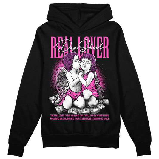 Jordan 4 GS “Hyper Violet” DopeSkill Hoodie Sweatshirt Real Lover Graphic Streetwear - Black