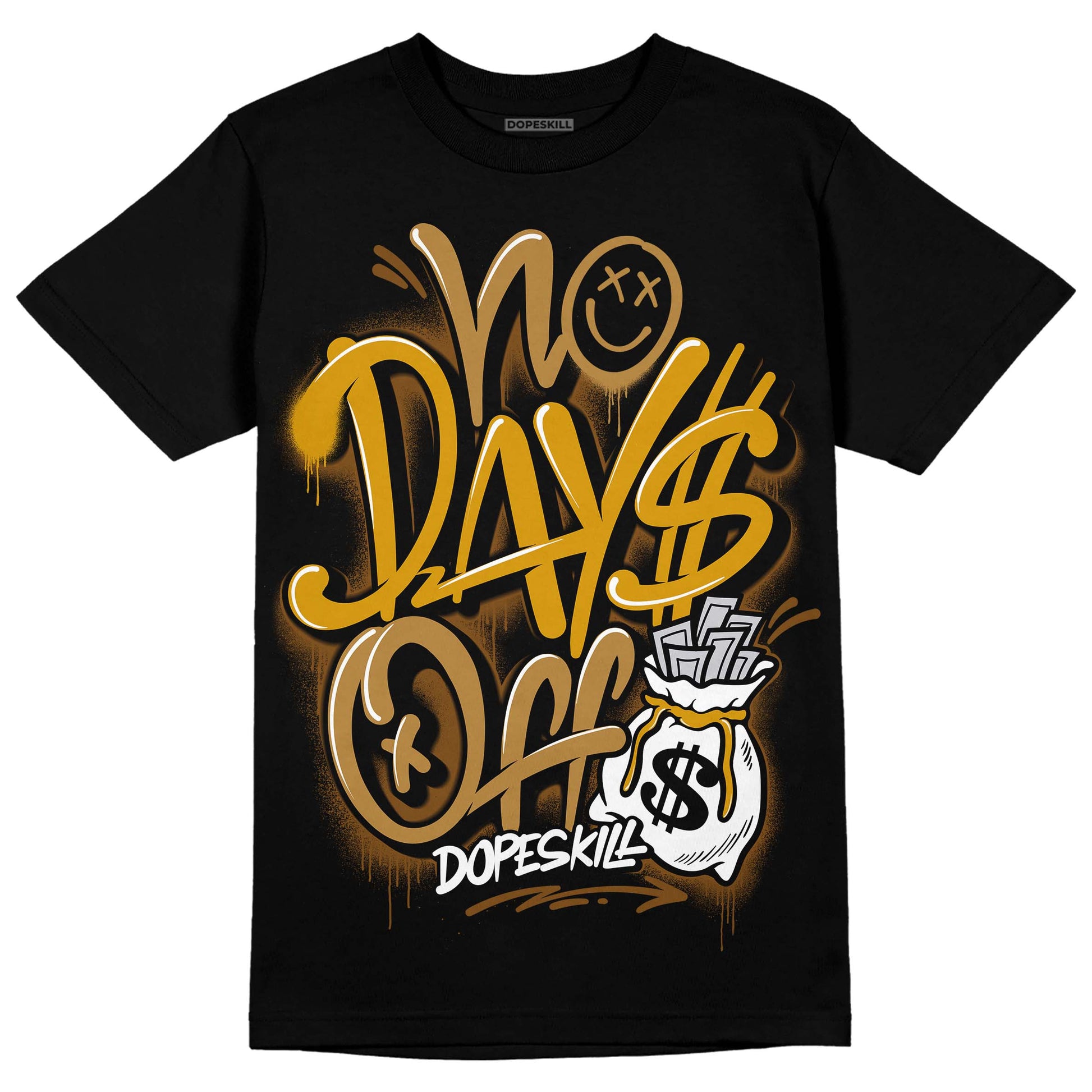 Jordan 13 Wheat 2023 DopeSkill T-Shirt No Days Off Graphic Streetwear - Black