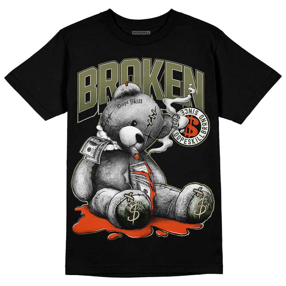 Olive Sneakers DopeSkill T-Shirt Sick Bear Graphic Streetwear - Black