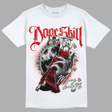 Jordan 1 Retro Low "Black Toe" DopeSkill T-Shirt Money Loves Me Graphic Streetwear - White